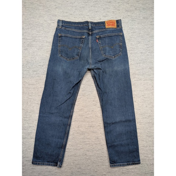 Levi's 505 Jeans Regular Fit Dark Wash Denim Everyday Casual Mens 36x28.5 - Picture 7 of 9